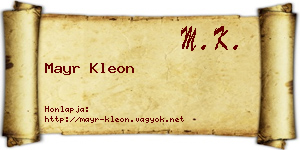 Mayr Kleon névjegykártya